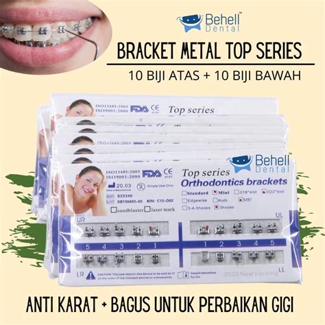 Jual BRACKET BEHEL TOP SERIES METAL MIM MBT HOOK 3 Orthodontic MINI