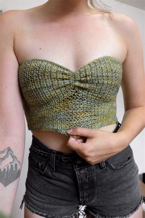 Spring Valley Bandeau Free Crochet Pattern For Ruched Summer Tube Top