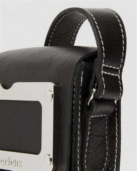 Overdrive Leather Vertical Crossbody Bag In Black Dr Martens