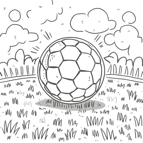 Premium Vector Hand Drawn Coloring Book Page Illustration Of Soccer