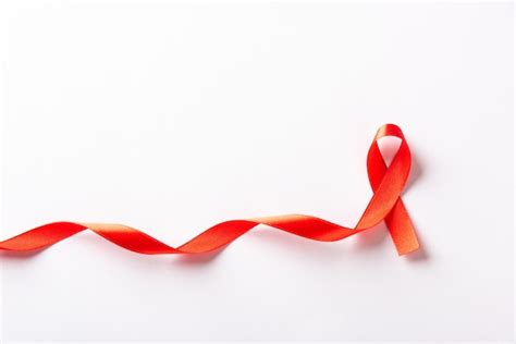 Símbolo De Fita De Laço Vermelho Conscientização Do Câncer De Aids Hiv