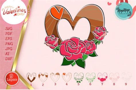 D Heart And Rose Graphic By Nopnop Mandala Design Creative Fabrica