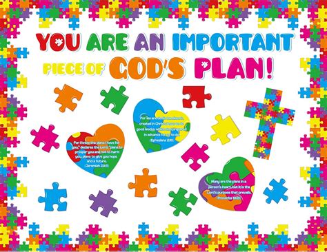 Buy 57 Pcs Puzzle Christian Bulletin Board Sets Piece of God's Plan
