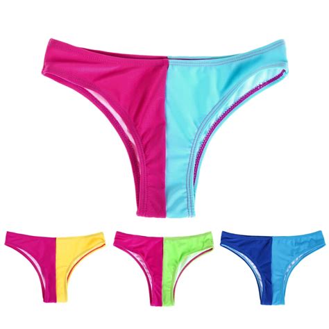 2017Colorful Hot Women Girls Brazilian Bikini Swimwear Beach Briefs T Back G String Thong