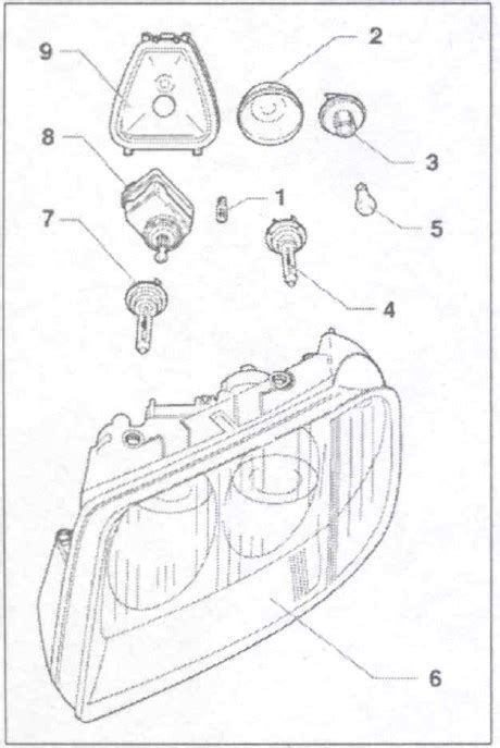 Замена фары головного света с галогенными лампами на Пассат Б5