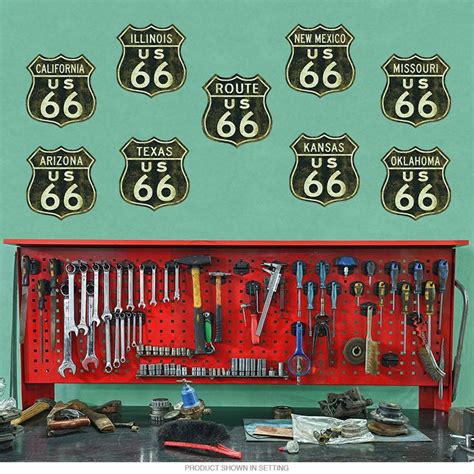 Route 66 States Distressed Wall Decal Set Wall Decals Vintage Style