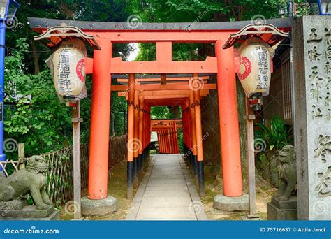 Gojo Tenjin Shinto Shrine In Ueno Park Tokyo Japan Editorial