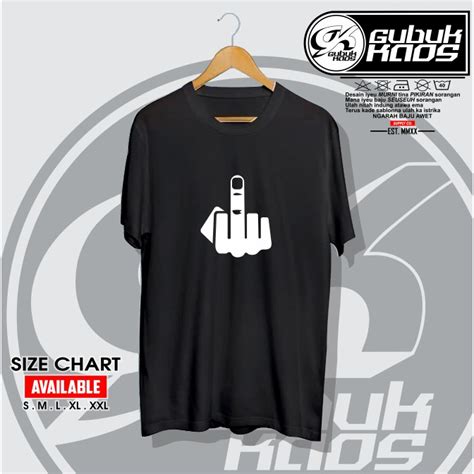 Jual BAJU KAOS TSHIRT LOGO MIDDLE FINGER ACUNG JARI TENGAH GUBUK