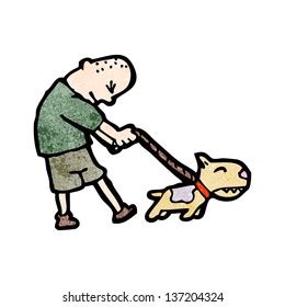 Cartoon Man Walking Dog Stock Illustration 137204324 | Shutterstock