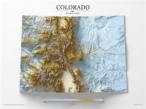 Colorado Exaggerated Elevation Map [OC] : r/MapPorn