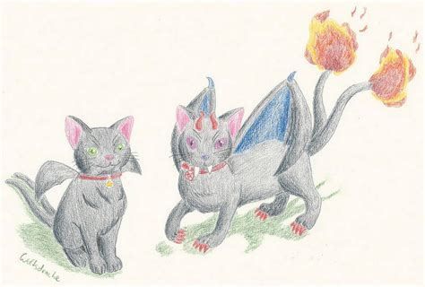 Two Tailed Demon Cat By Schattenwolfsdrache On Deviantart