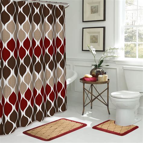 Charlton Home Mcginty Geometric 15 Piece Bath Set With Shower Curtain