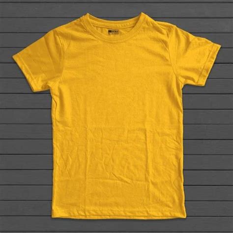 Plain Yellow Men Cotton Round Neck T Shirt Size Medium At Rs 130 In Dewas