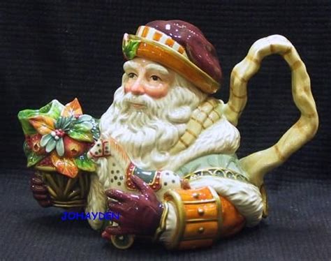 Fitz And Floyd Clairmont Santa Teapot