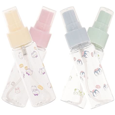 Yueyihe 4 Pcs Travel Spray Bottle Small Cartoon Bottles Liquid Empty