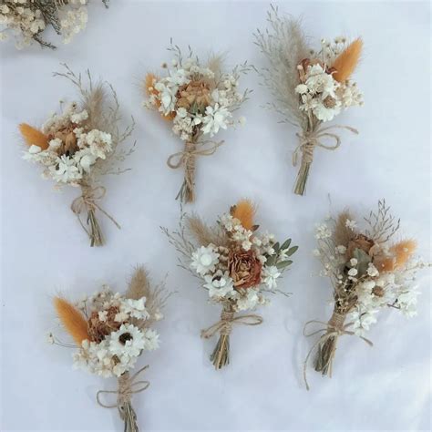 Bouquet De Fleurs S Ch Es Boho Pour Hommes Mini Boutonni Re Photo