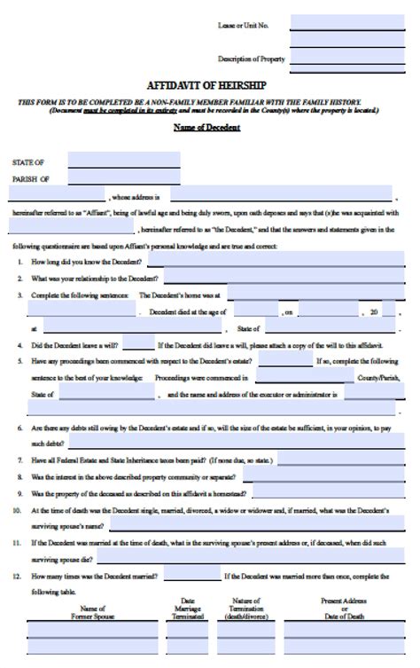 Louisiana Affidavit Forms Bill Of Sale Form Blank Louisiana Affidavit