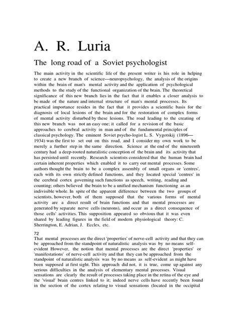 Luria | PDF | Psychology | Experience