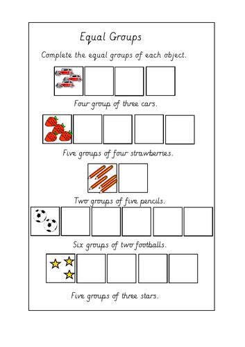 Year 1 Introduction To Multiplication Equal And Unequal Groups