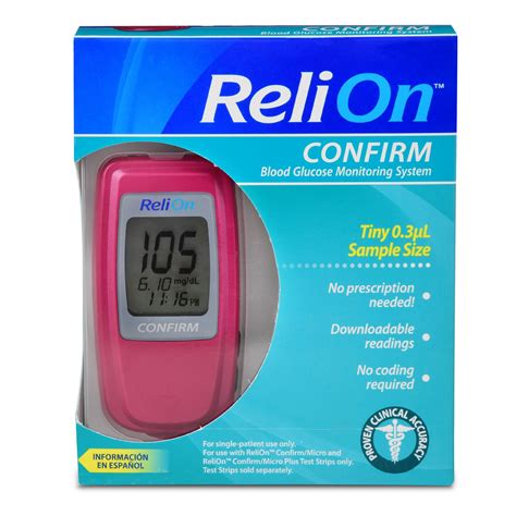 ReliOn Confirm Blood Glucose Meter, Pink - Walmart.com - Walmart.com