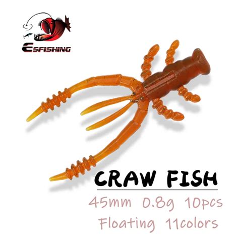 Esfishing Ice Fishing Tackle Soft Plastics Simulation Bait Crawfish