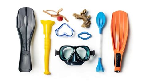 Premium Photo Snorkeling Gear Layout On A White Background