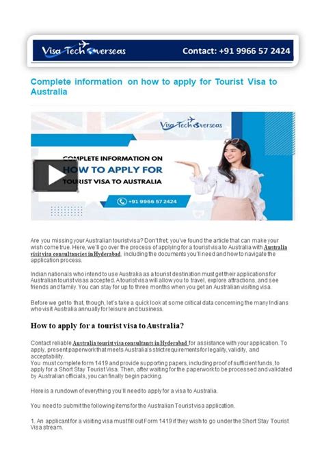 PPT Complete Information On How To Apply For Tourist Visa To