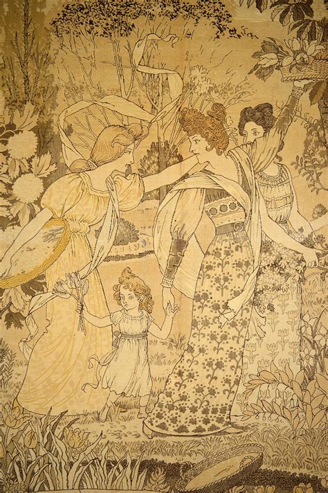 Pair Of Art Nouveau Tapestries La Fête Du Printemps By Eugène Grasset