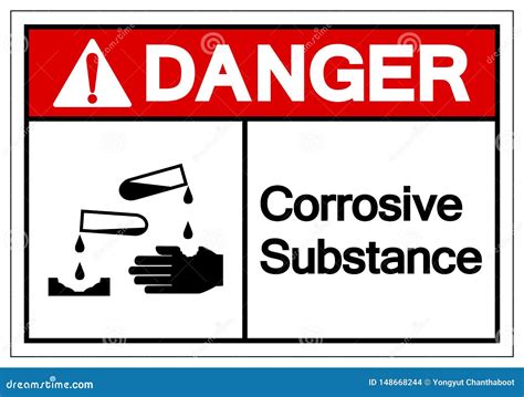 Danger Corrosive Substance Symbol Sign, Vector Illustration, Isolate on ...