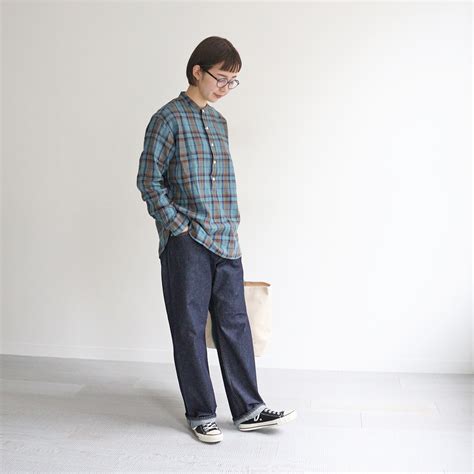 maillot mature マイヨマチュア twill check pull over stand shirt ツイルチェックプルオーバースタンドシャツ MAS