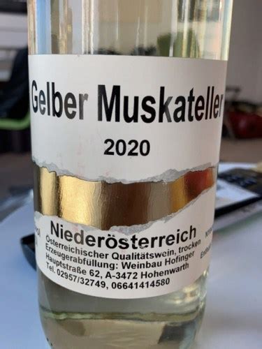 Weinbau Hofinger Gelber Muskateller Vivino US