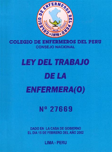 Enfermerix Ley Del Trabajo De La Enfermera O Ley N Y Su Reglamento