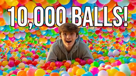 I Turned My Trampoline Into A Ball Pit 10000 Balls Youtube