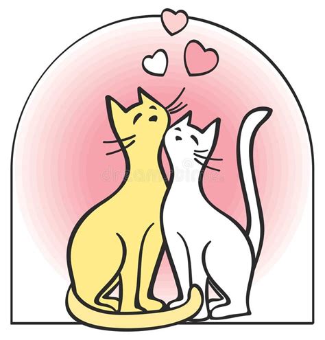 Dois Gatos No Amor Vetor Ilustração Do Vetor Ilustração De Romântico 3117645