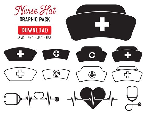 Nurse Hat Nursing Medical Instant Digital Download Svg Png Dxf And