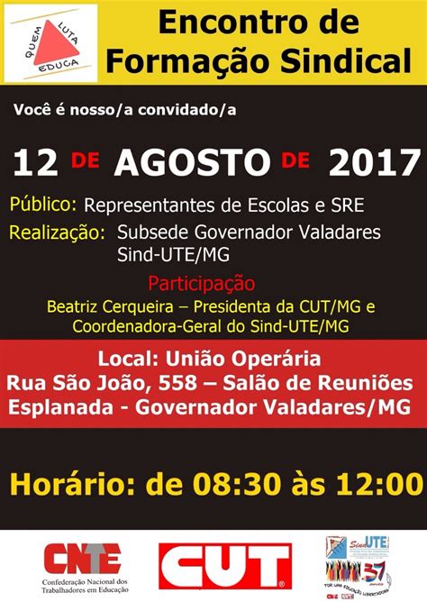 Sind Ute Governador Valadares Encontro De Forma O Sindical