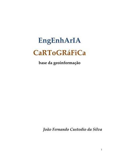 PDF INTRODUÇÃO À ENGENHARIA CARTOGRÁFICA SFT superfície física da