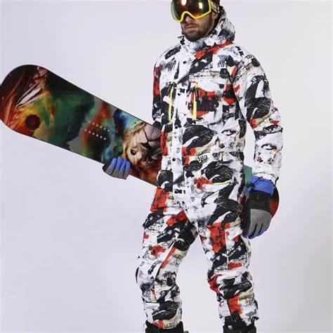 Saenshing One Piece Ski Suit Men Waterproof Thicken Snowboard Jacket