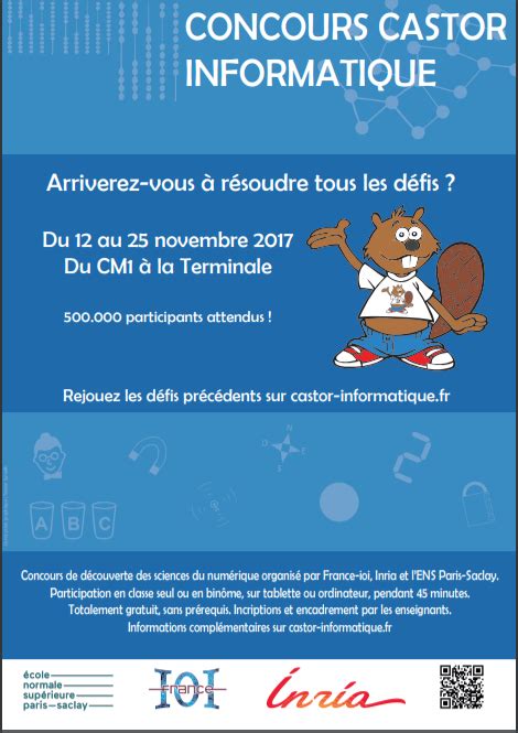 Concours Castor Informatique arriverez vous à résoudre tous les défis