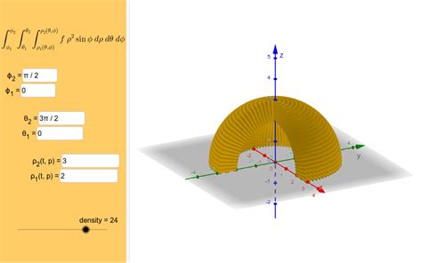 Triple Integral In Spherical Coodinates Visualizer Geogebra