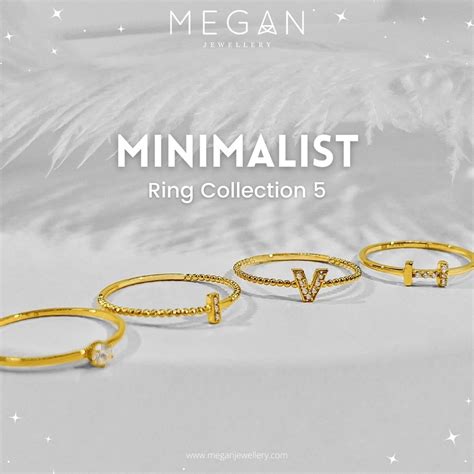 Megan Jewellery Minimalist Rings Collection Emas 916 | Shopee Malaysia