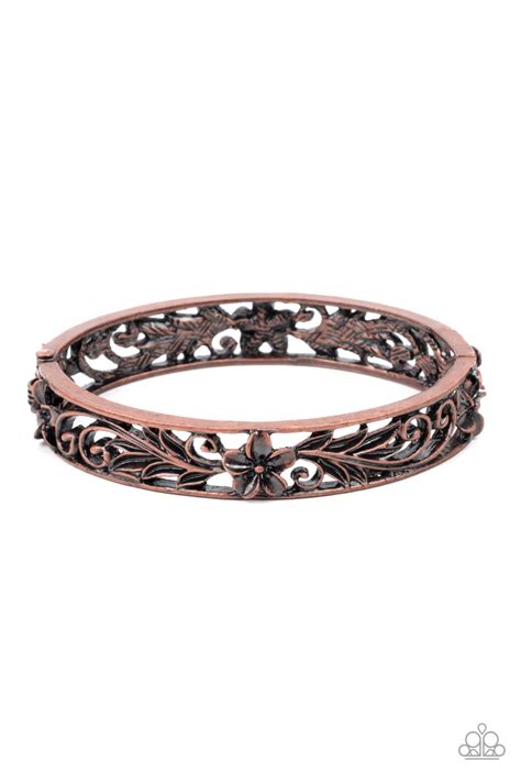 Hawaiian Essence Copper Paparazzi Bracelet Flamingo Angie