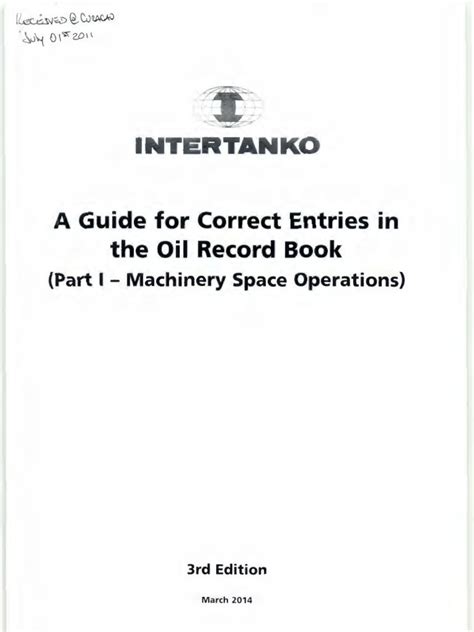 #INTERTANKO A Guide For Correct Entries in The Oil Record Book Part I ...