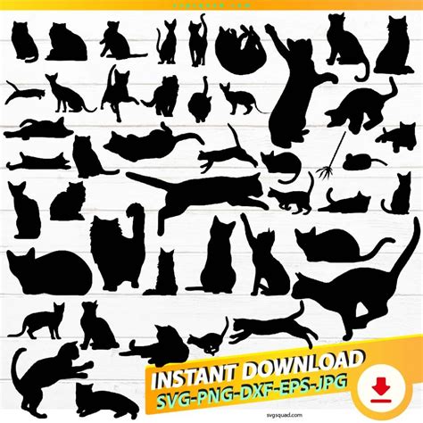 Cats Silhouette Svg Bundle Silhouette Of Cats Svg File For Cricut