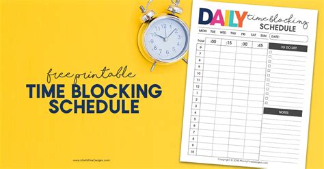 Daily Time Blocking Schedule | Free Printable Download