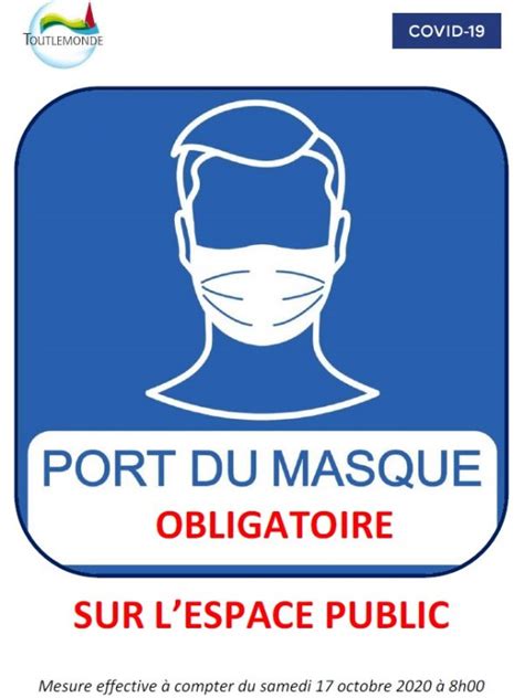 Port Du Masque Obligatoire Sur Lespace Public Site De La Commune De