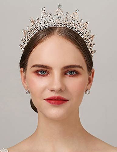 Sweetv Royal Wedding Crown Crystal Tiara For Women Bridal Headpiece