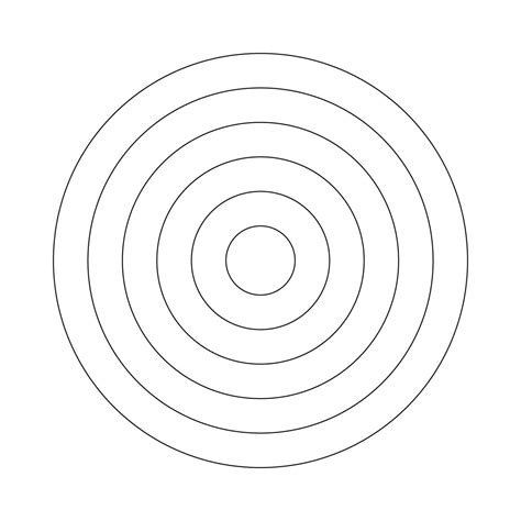 Polar Grid Of Concentric Circles Circle Diagram Divided On Five