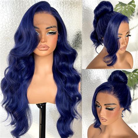 Amazon Soku X Lace Frontal Wig Inch Blue Body Wave