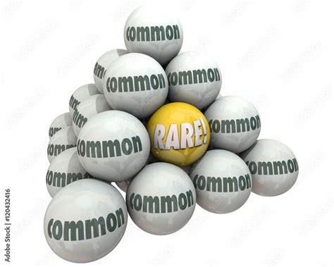 Rare Vs Common Rarity Value Ball Pyramid 3d Illustration Stock